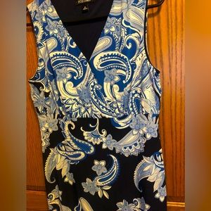 Dressbarn Roz and Ali deep blue maxi dress size M